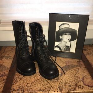 Black Combat Boots. NWOT.